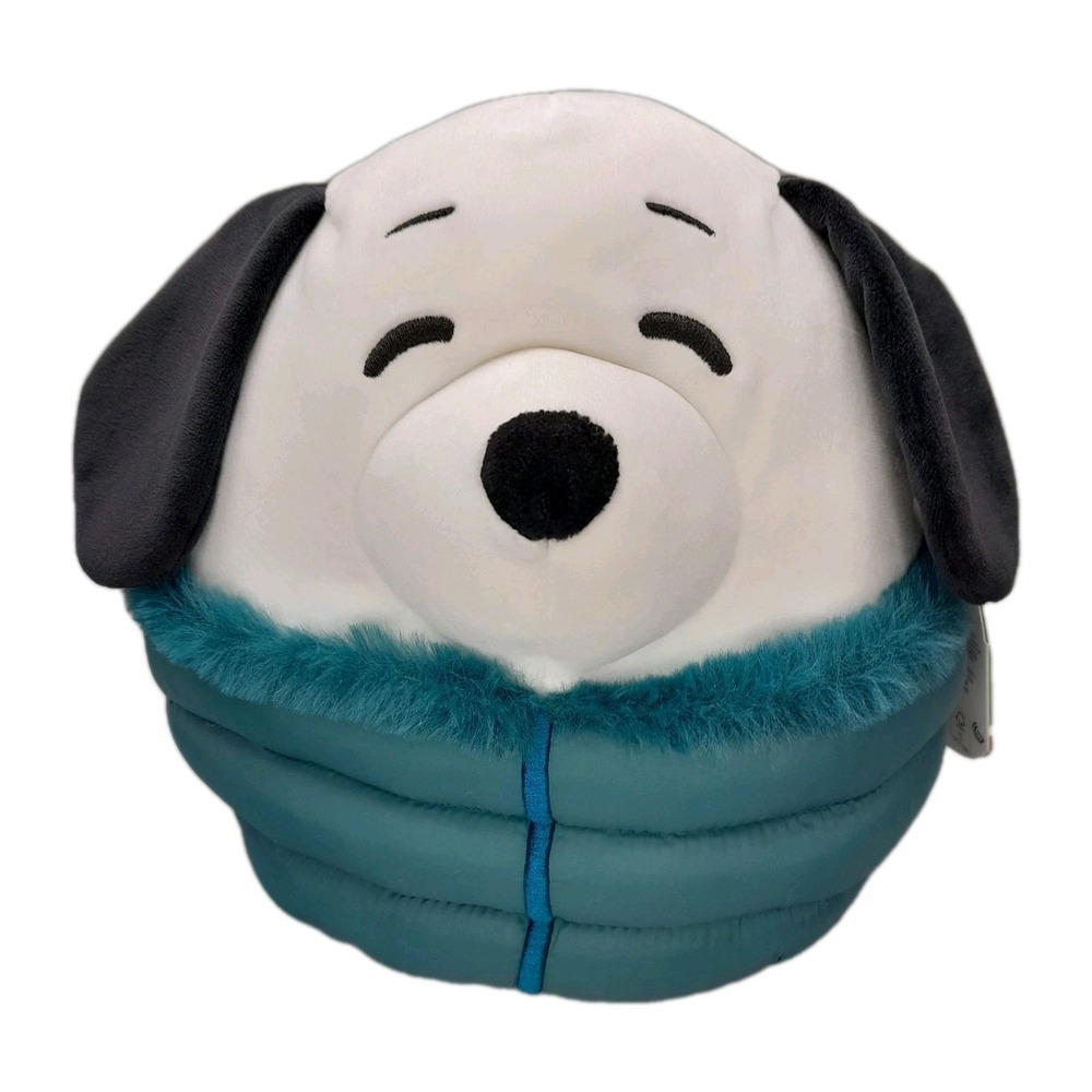 Squishmallows Peanuts Snoopy in Teal Puffer Jacket 7 Inch Holiday Plush NWT